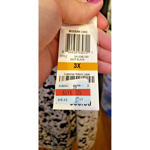 NWT - Inc brand - Lace Front Blouse - Lace Overlay & Solid Black Back - Size 3X - Picture 4 of 5